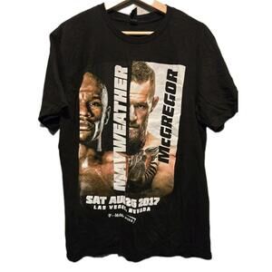 FLOYD MAYWEATHER VS CONON MCGREGOR BLACK T SHIRT 2017 MMA SIZE LARGE 🔥
